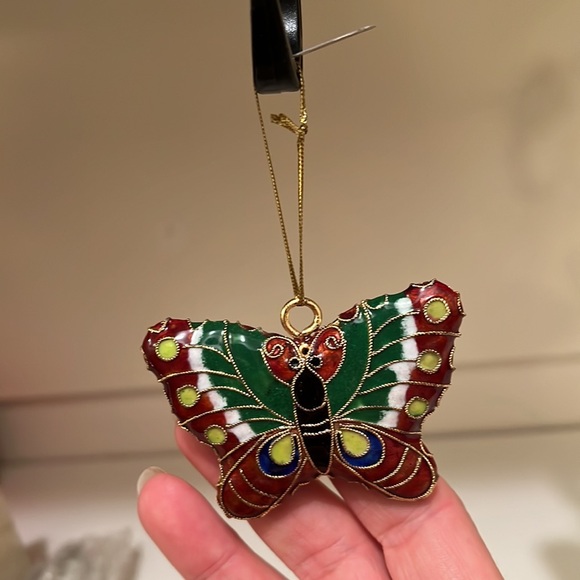 3 Vintage Cloisonné Enameled gold tone metallic Figurine Ornaments, ~3” - Picture 8 of 17